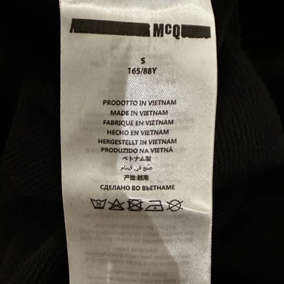 McQ BY ALEXANDER MCQUEEN CROP SWEATSHIRT SMALL - Picture 2 of 6